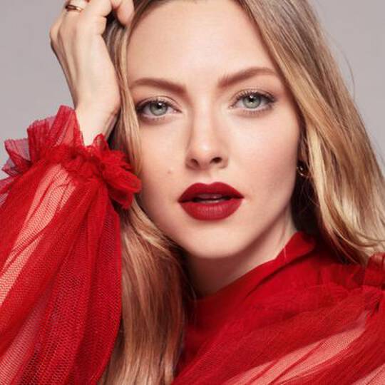 Amanda Seyfried Flaunting Lancome's L'Absolu Rouge Lipstick Collection