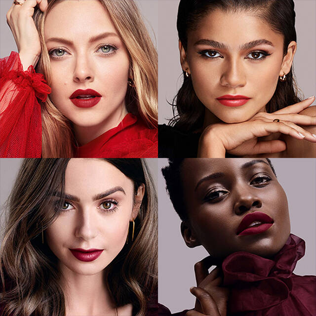 Models wearing Lancome L'Absolu Rouge Lipstick